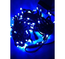 Гирлянда светодиодная Твинкл лайт 10 метров с контроллером синяя (резиновый кабель)