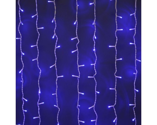 Гирлянда световой светодиодный занавес (дождь) 2x3 м. без контроллера синий. Белый ПВХ кабель