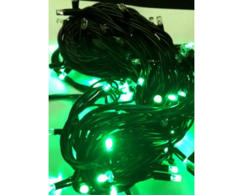 Гирлянда светодиодная Твинкл лайт 10 метров с контроллером зеленая (резиновый кабель)