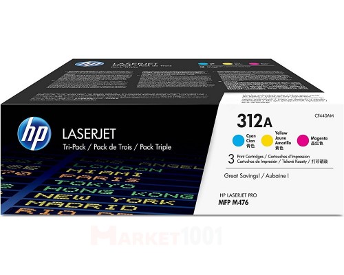 HP CF440AM (312A) комплект цветных картриджей