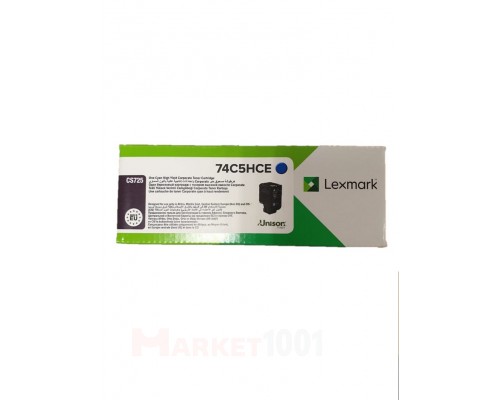 LEXMARK 74C5HCE тонер картридж голубой