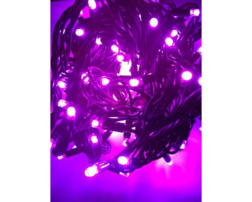Гирлянда светодиодная Твинкл лайт 10 метров с контроллером розовая (резиновый кабель)