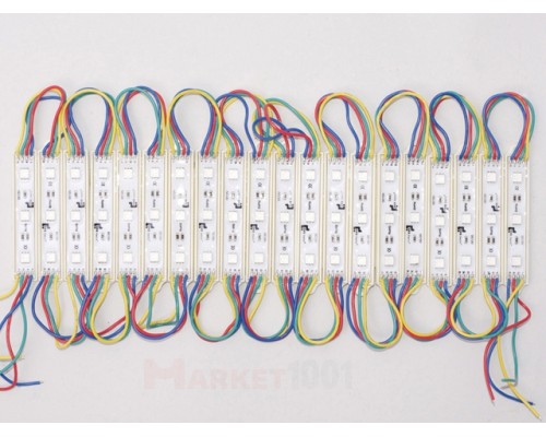 Светодиодный модуль DKB 3SMD 5050 RGB 77,6x15x4,5 мм.