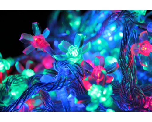 Светодиодная (LED) гирлянда "Цветок сакуры" мульти с контроллером.