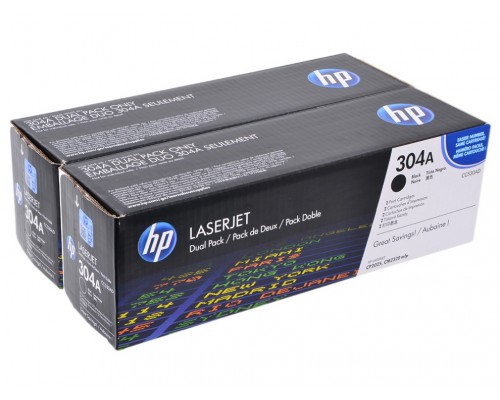 HP CC530AD (304A) тонер-картридж черный двойная упаковка