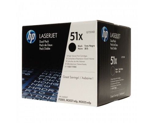 HP Q7551XD (51X) тонер-картридж черный двойная упаковка