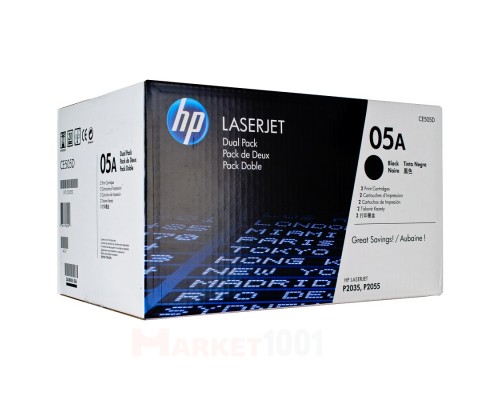 HP CE505D (05A) тонер-картридж черный двойная упаковка