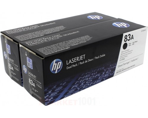 HP CF283AF (83A) тонер-картридж черный двойная упаковка HP CF283AF (83A) тонер-картридж черный двойная упаковка