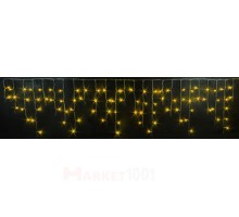 Световая (светодиодная) бахрома 3x0,5 м. Желтая. Прозрачный ПВХ кабель.