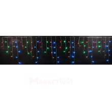 Световая (светодиодная) бахрома 3x0,5 м. Мульти. Белый резиновый кабель.