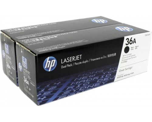 HP CB436AF (36A) тонер-картридж черный двойная упаковка