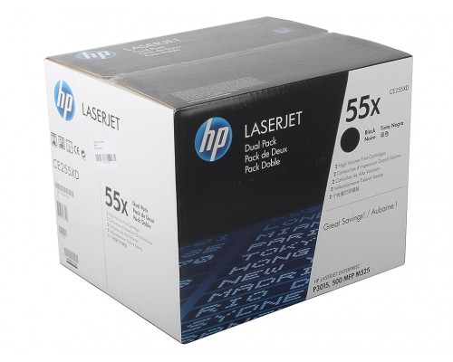 HP CE255XD (55X) тонер-картридж черный двойная упаковка