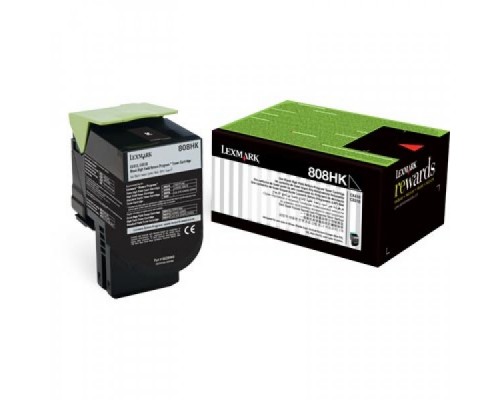 LEXMARK 80C8HK0 (808HK) тонер картридж черный