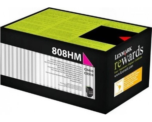 LEXMARK 80C8HM0 (808HM) тонер картридж пурпурный