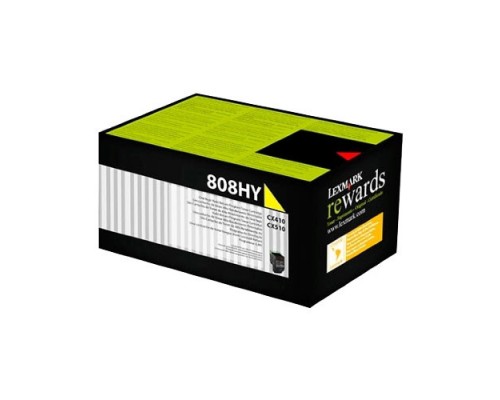 LEXMARK 80C8HY0 (808HY) тонер картридж желтый