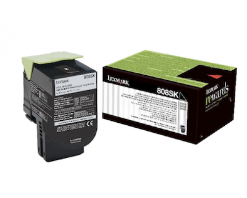LEXMARK 80C8SK0 (808SK) тонер картридж черный