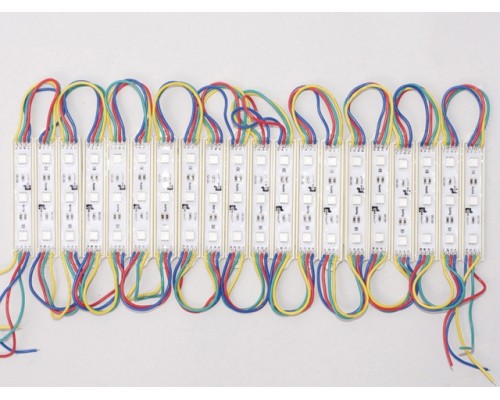 Светодиодный модуль DKB 3SMD 5050 RGB 77,6x15x4,5 мм.