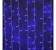 Гирлянда световой светодиодный занавес (дождь) 2x3 м с эффектом мерцания FLASH синий. Черный ПВХ кабель